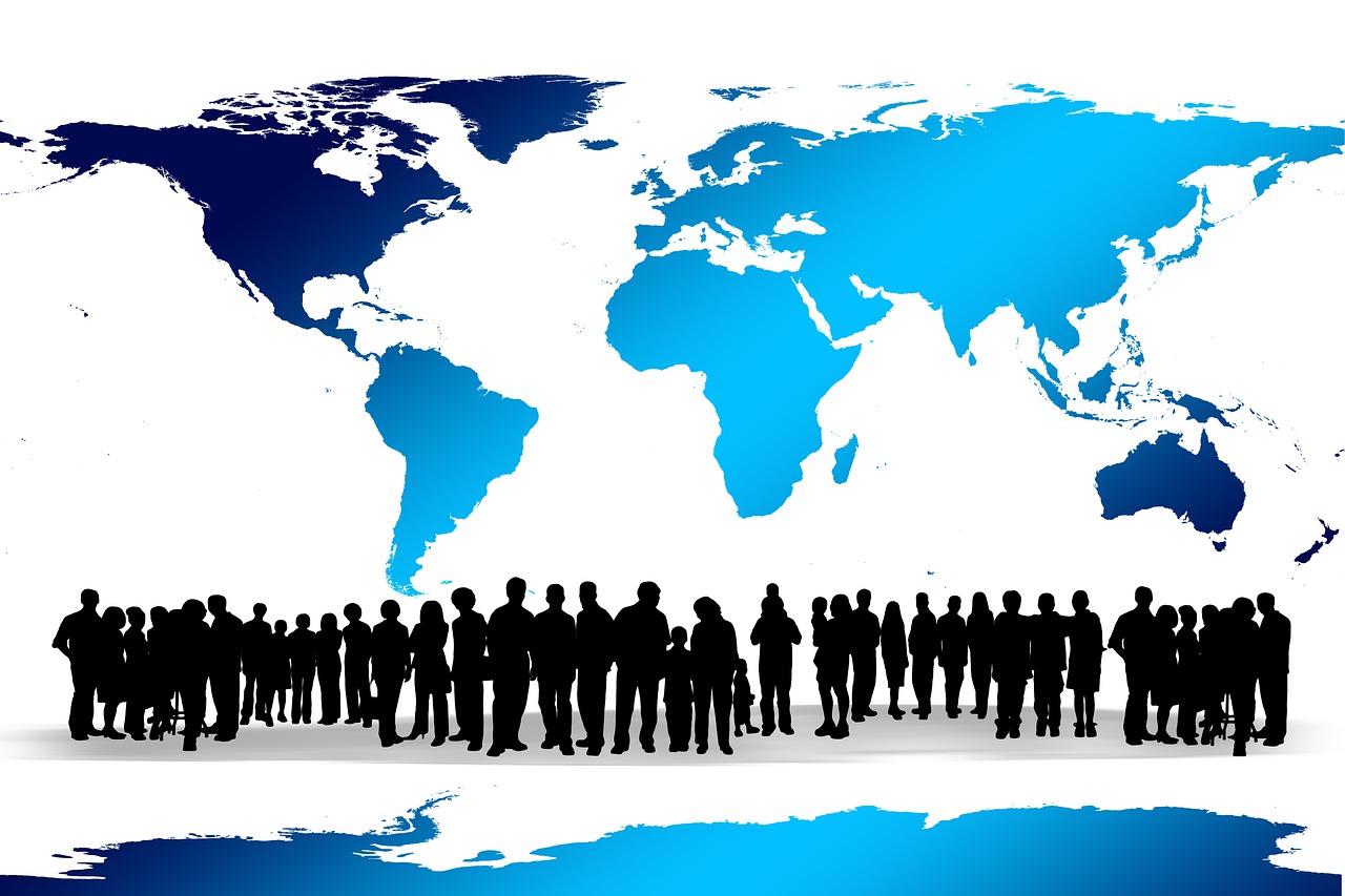 world, continents, people